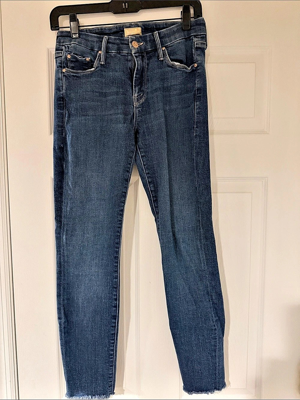 Mother Ankle Fray Looker Jeans Blue Waist 28 ran small
